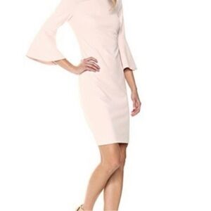 Calvin Klein Pink Tiered Bell Sleeve, Cocktail Dress